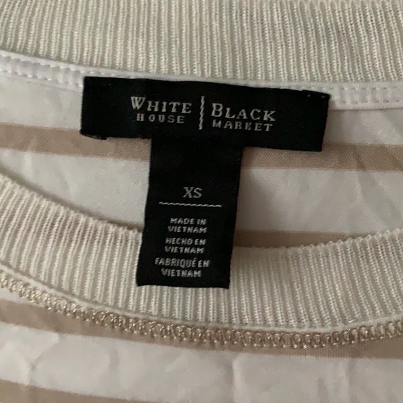 White House Black Market Striped Tee Short Sz XS - Picture 3 of 6